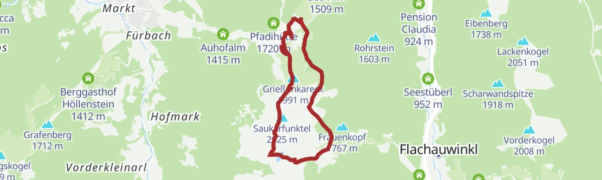 Route map: Höhenwanderung: Grießenkareck - Frauenalm - Jandlalm
